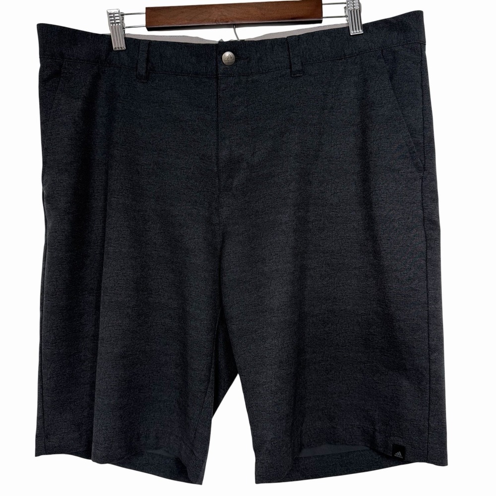 Adidas Golf Shorts Mens 38 Gray Heather‎ Performance Stretch Flat Front Casual